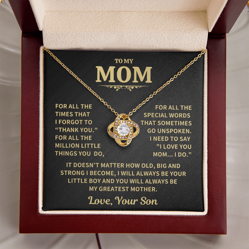 Mom Gift From Son ,"Thank You",Knot Necklace
