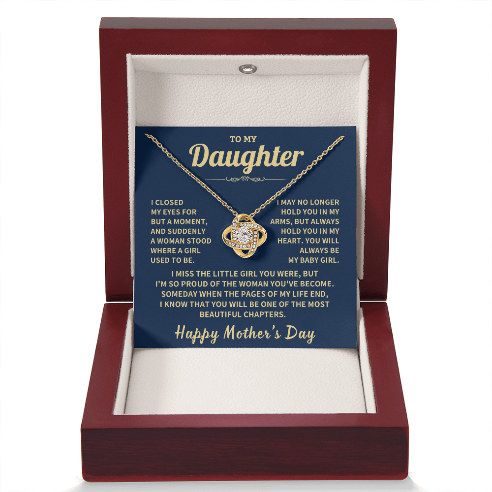 Daughter Gift,"Beautiful Chapters", Knot Necklace