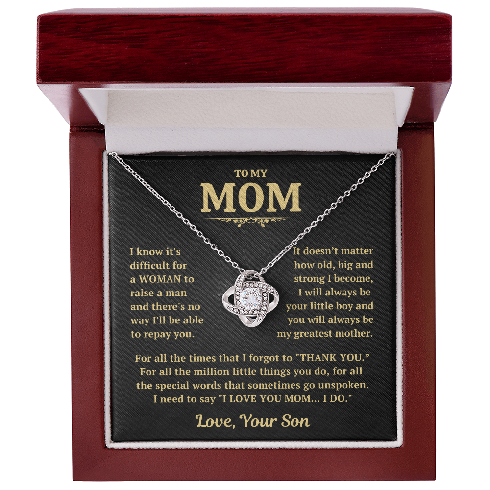 Thank You Mom Necklace Gift From Son