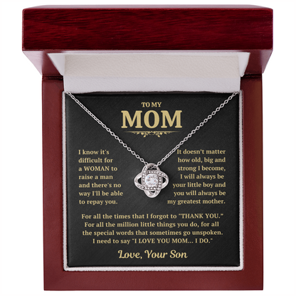 Thank You Mom Necklace Gift From Son