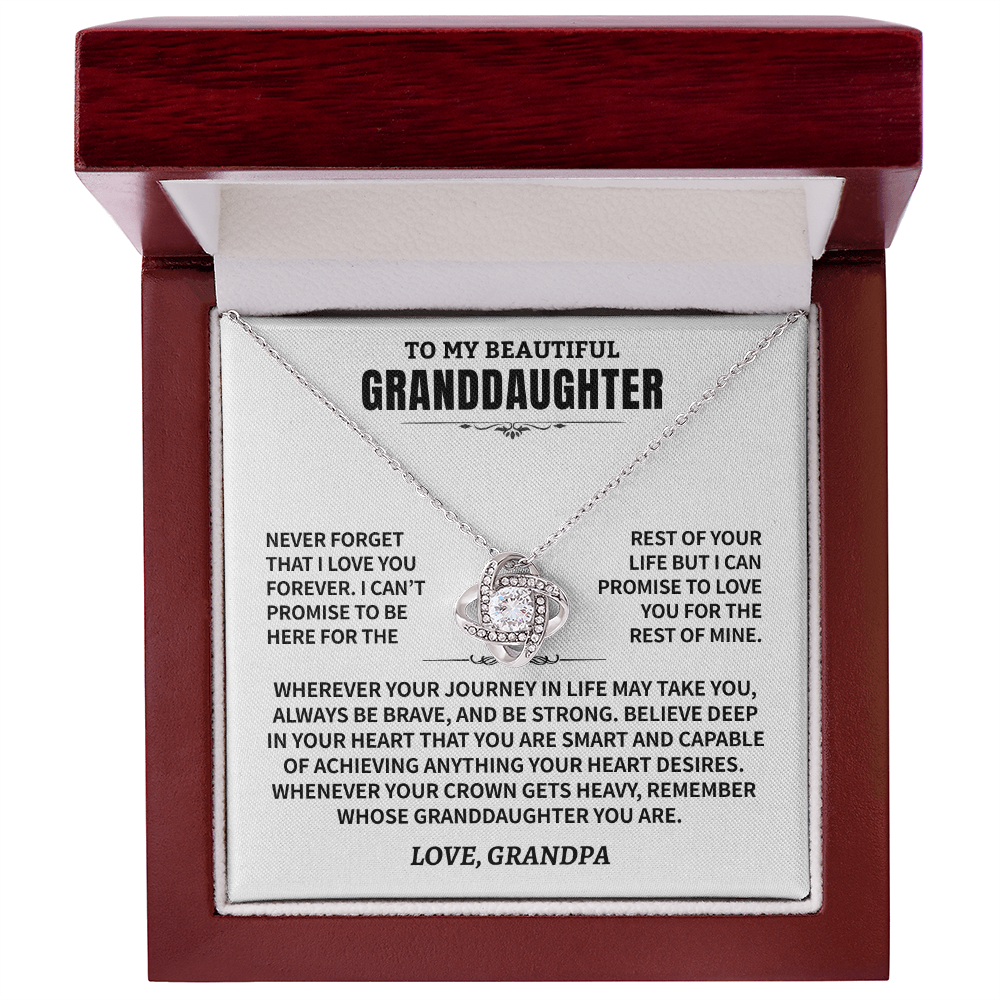 To My Granddaughter Gift From Grandpa, "Never Forget That I Love You"