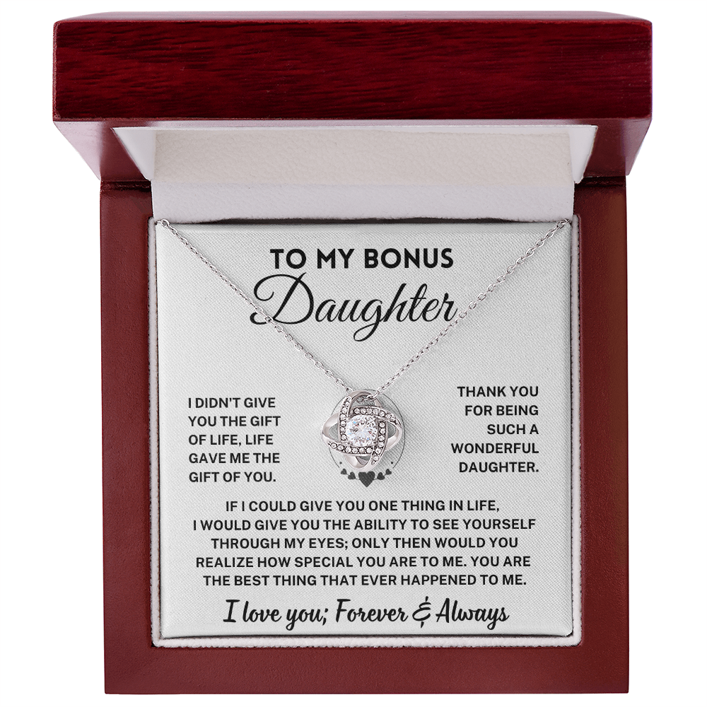 Bonus Daughter Gift, "Forever & Always", Knot Necklace