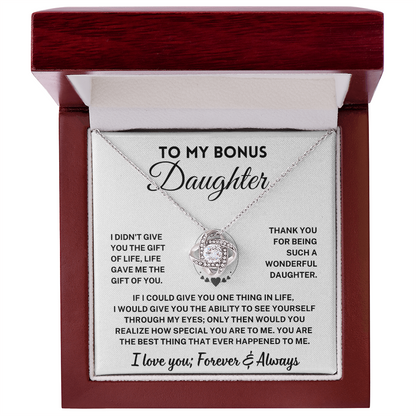 Bonus Daughter Gift,"Forever & Always", Knot Necklace