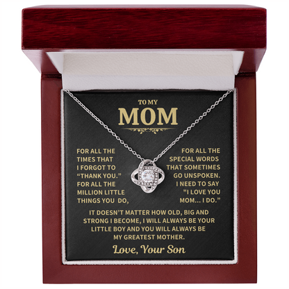 Gift For Mom From Son, "Thank You Necklace Gift"