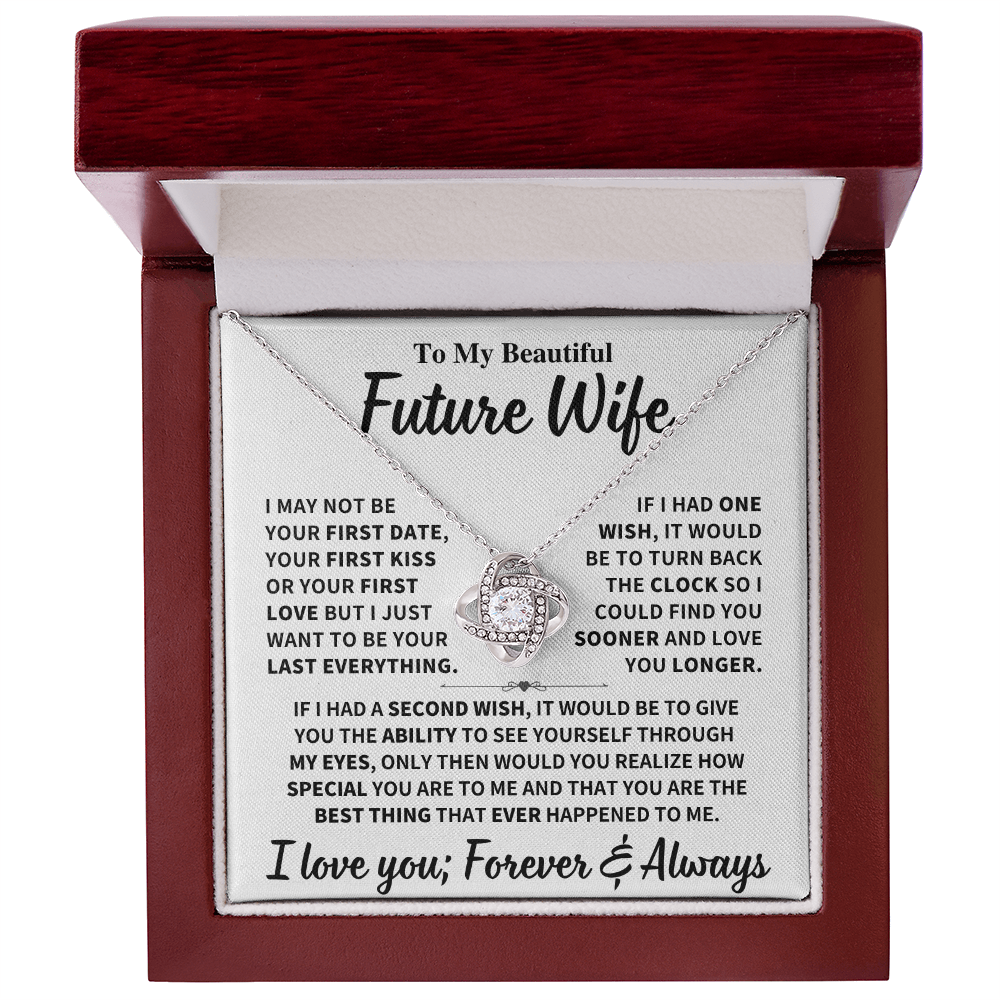 Future Wife Gift, "Forever & Always", Knot Necklace