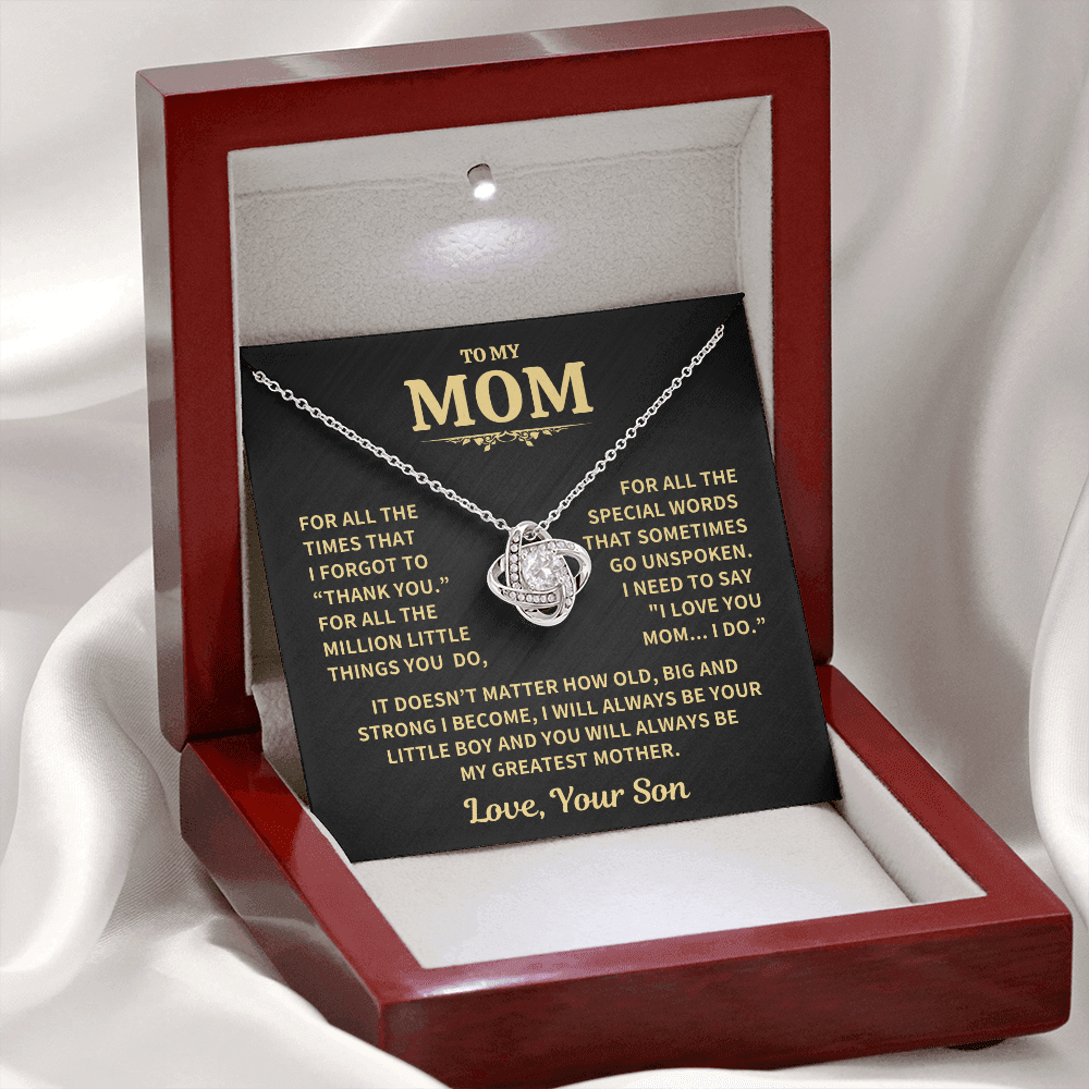 Mom Gift From Son ,"Thank You",Knot Necklace