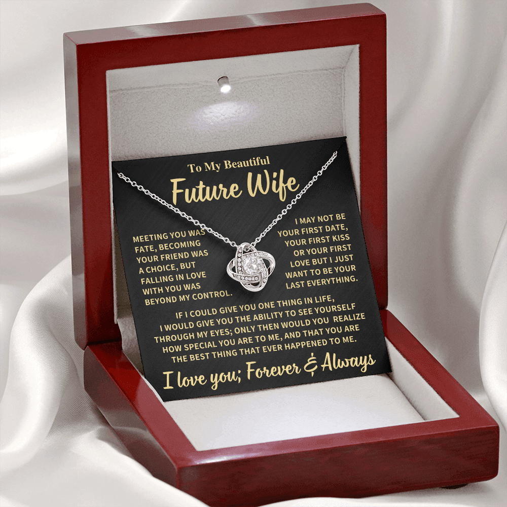 Future Wife Gift, "Your Last Everything", Knot Necklace