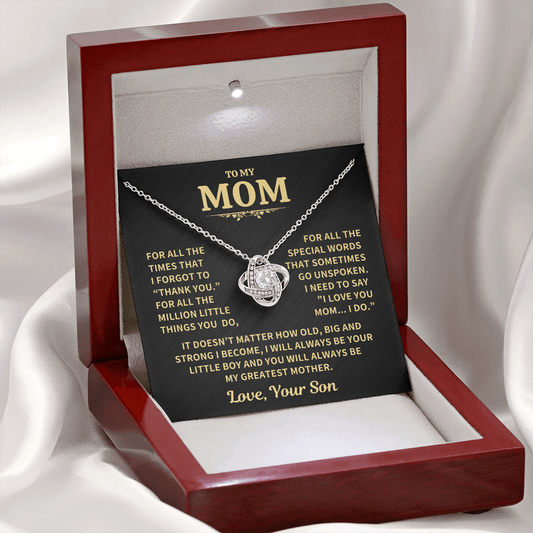 Gift For Mom From Son, "Thank You Necklace Gift"