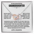 To My Granddaughter Gift From Grandpa- Interlocking Hearts Necklace