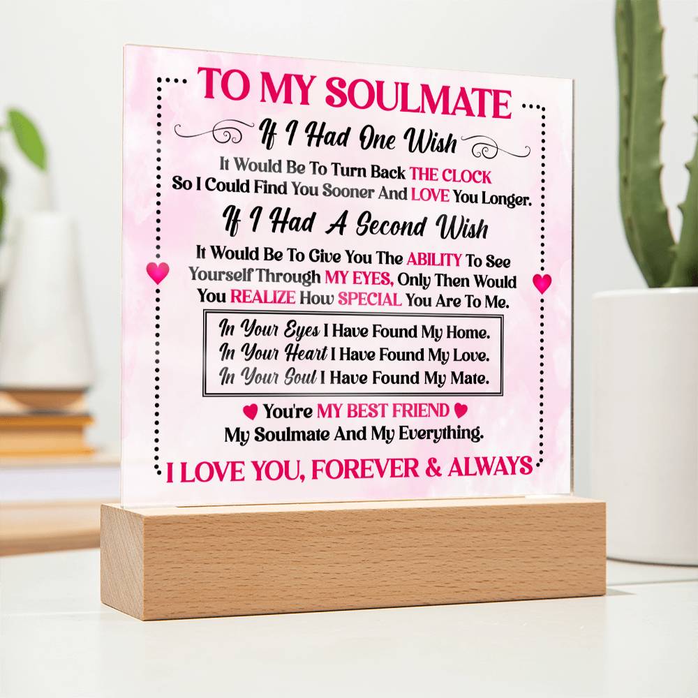Soulmate Gift- My Best Friend, My Everything- Square Acrylic Plaque