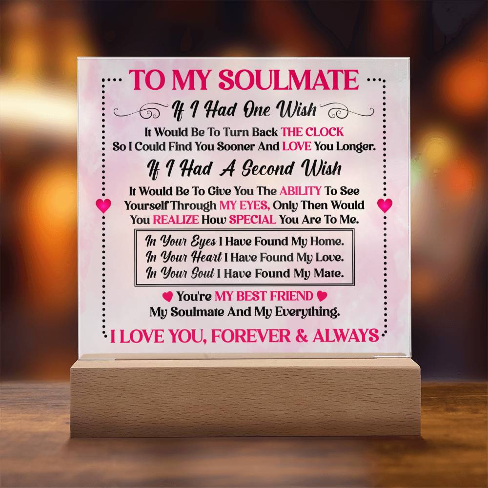 Soulmate Gift- My Best Friend, My Everything- Square Acrylic Plaque