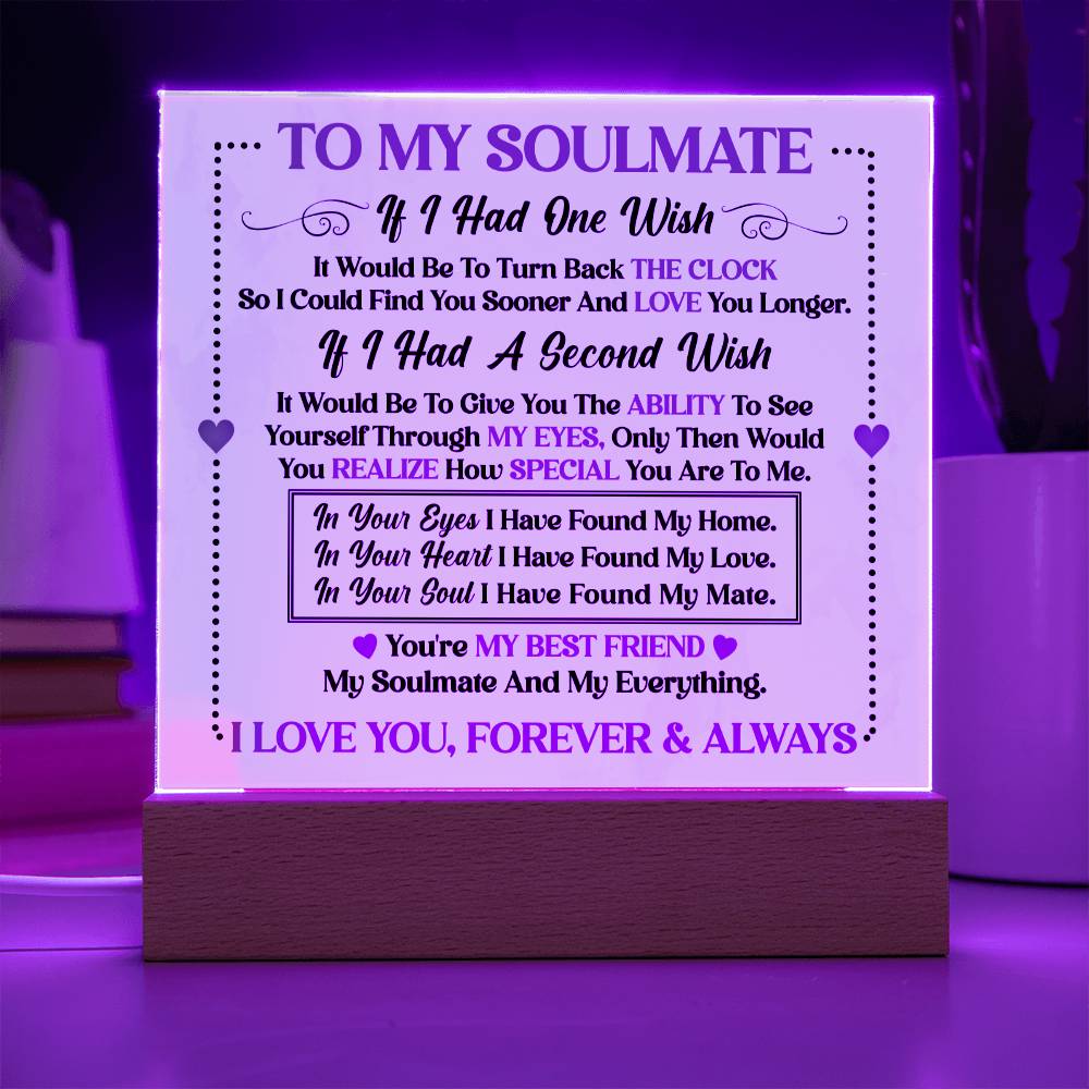 Soulmate Gift- My Best Friend, My Everything- Square Acrylic Plaque