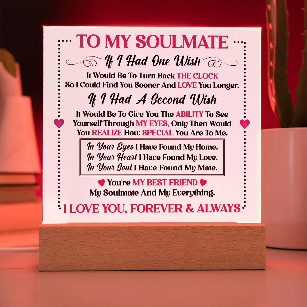 Soulmate Gift- My Best Friend, My Everything- Square Acrylic Plaque