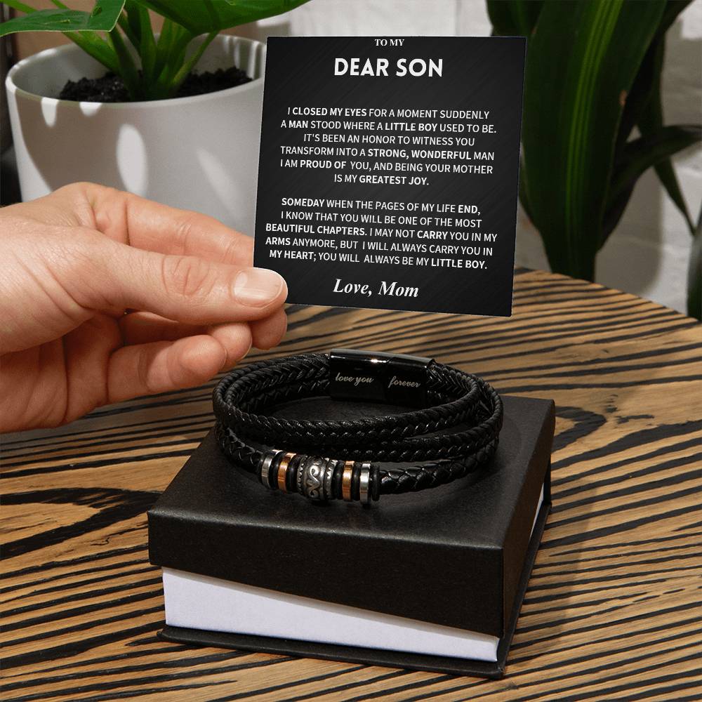 Gift For Son-Love You Forever bracelet-From Mom