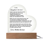 Daughter-In-Law Gift, LED Acrylic Plaque