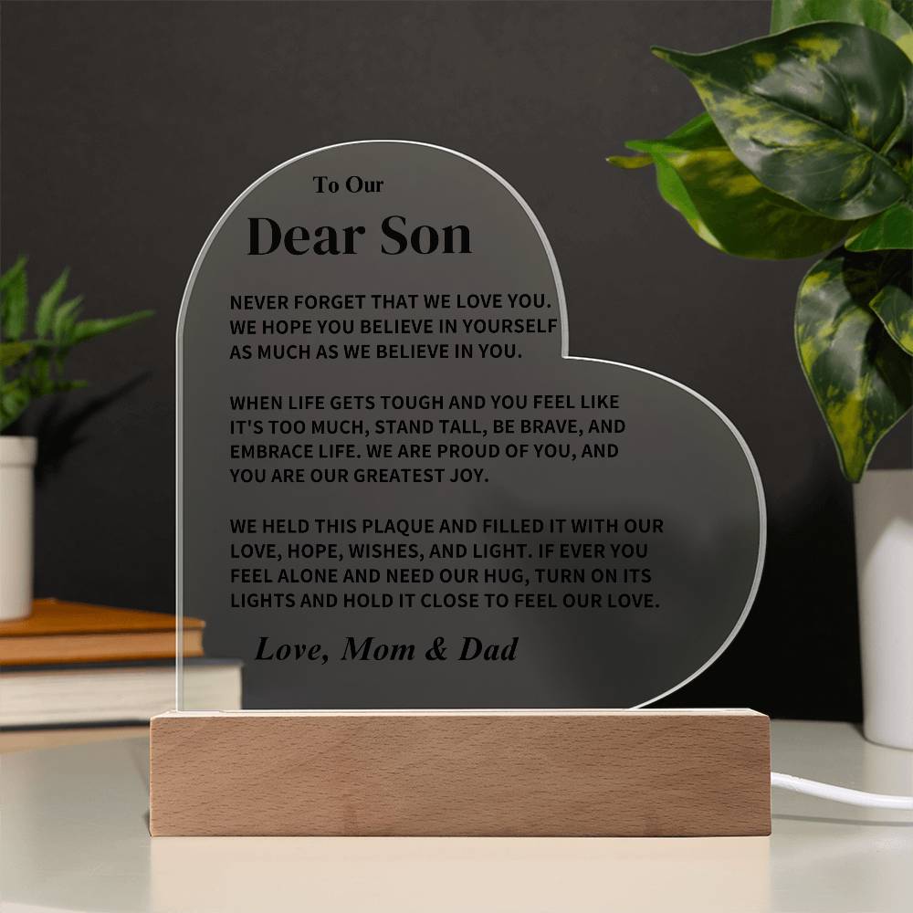 Son Gift-Acrylic Plaque- From Dad and Mom