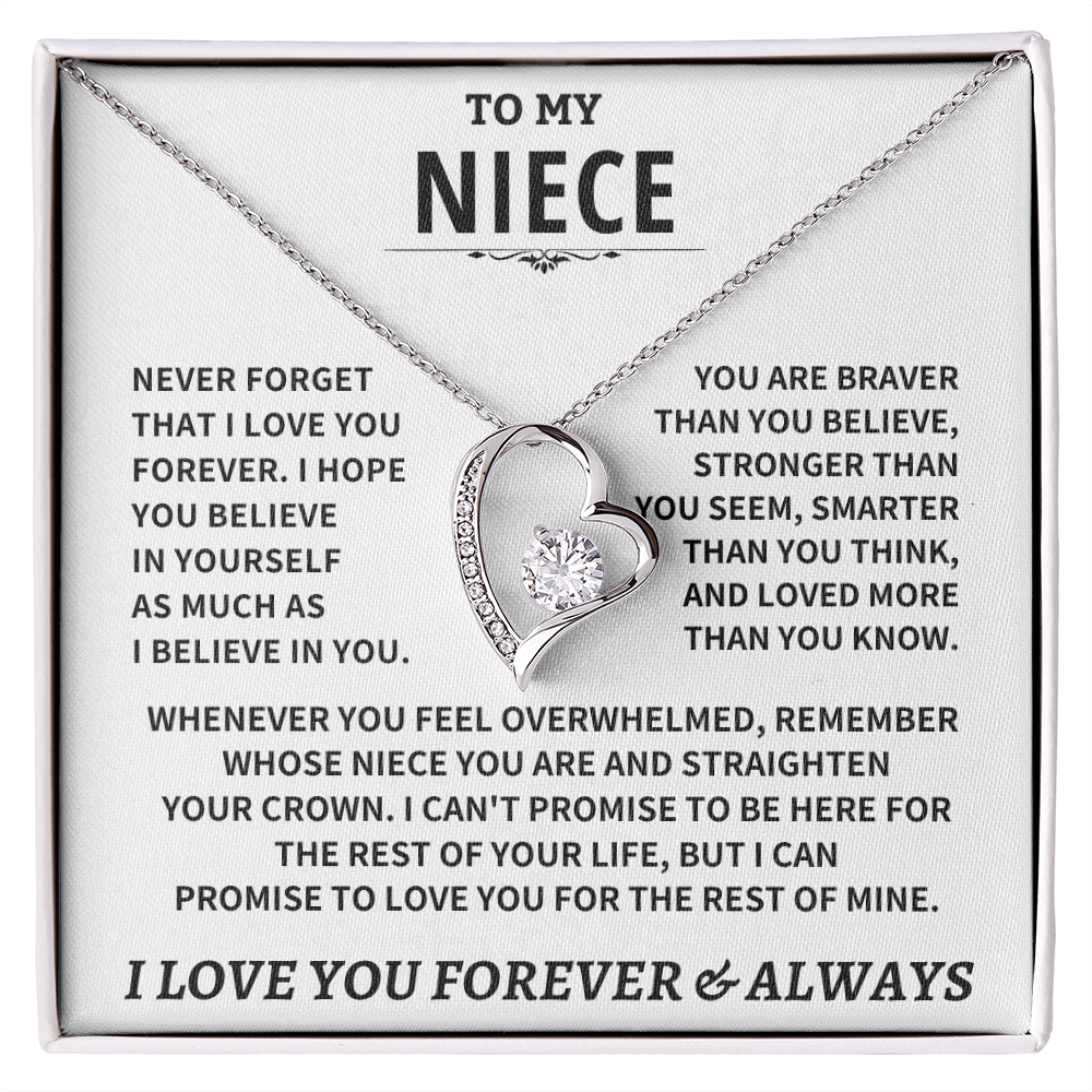 To My Niece Necklace – Inspirational Gift for Niece | Love You Forever Jewelry from Aunt or Uncle