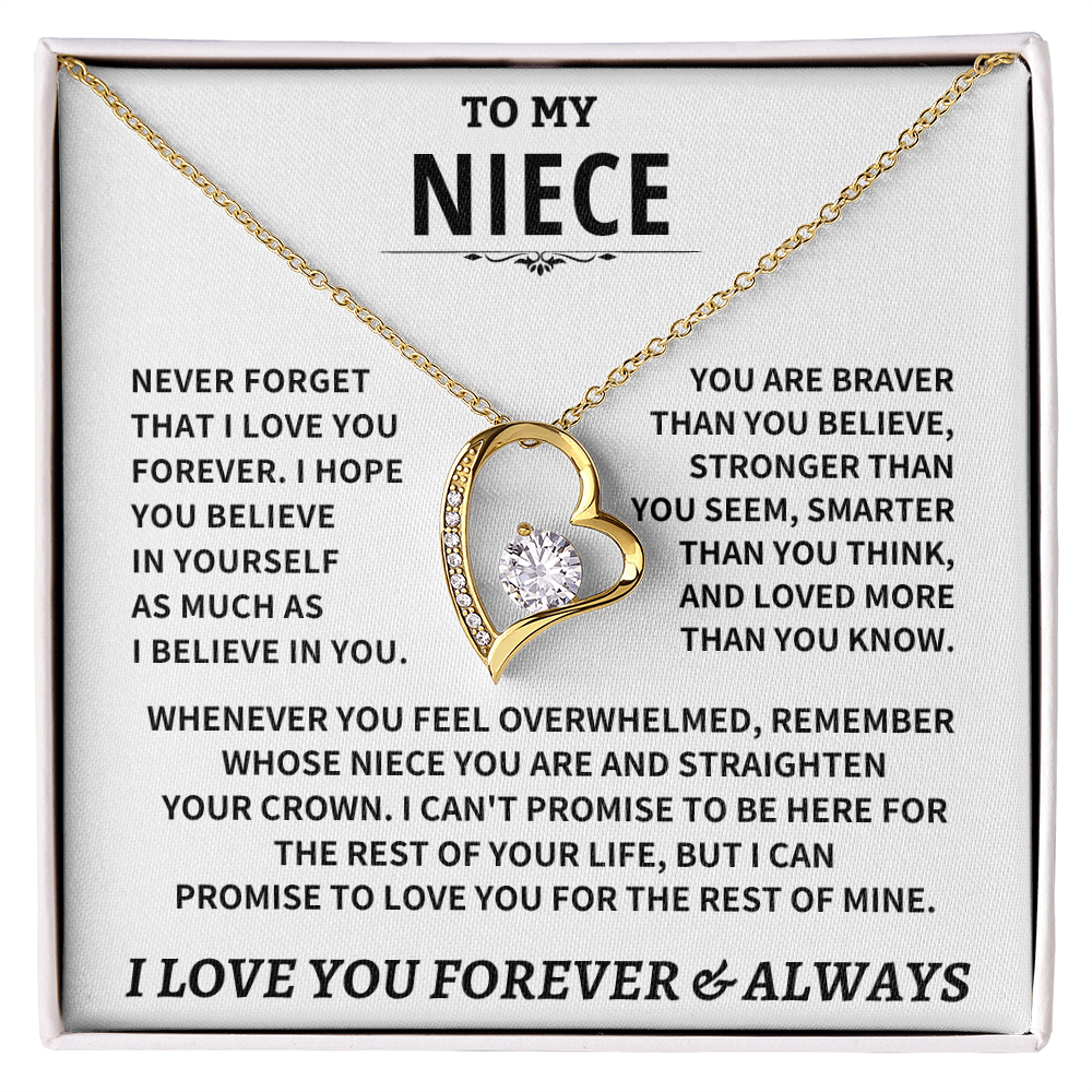 To My Niece Necklace – Inspirational Gift for Niece | Love You Forever Jewelry from Aunt or Uncle