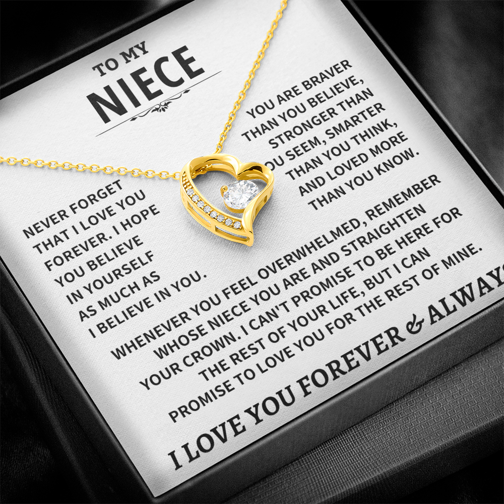 To My Niece Necklace – Inspirational Gift for Niece | Love You Forever Jewelry from Aunt or Uncle