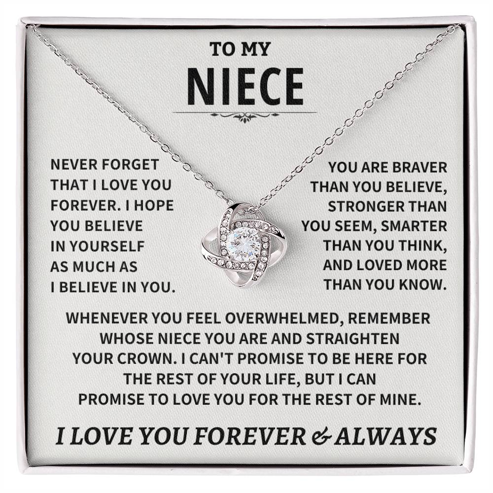 To My Niece Necklace – Inspirational Gift for Niece | Love You Forever Jewelry from Aunt or Uncle