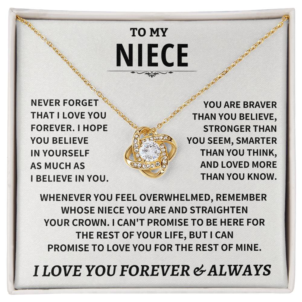 To My Niece Necklace – Inspirational Gift for Niece | Love You Forever Jewelry from Aunt or Uncle