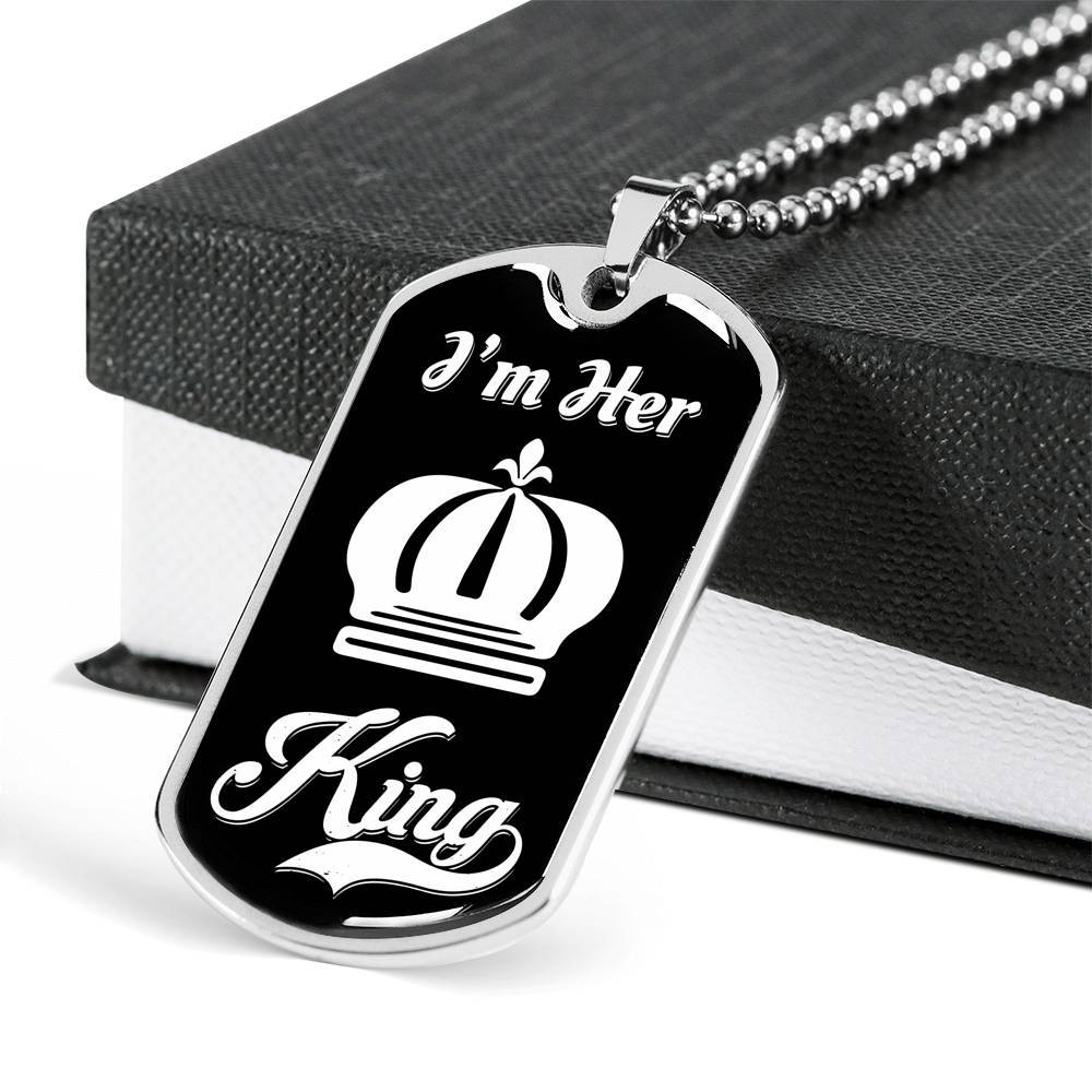 LUXURY DOG TAG BUNDLE; I Am His Queen and I Am Her King