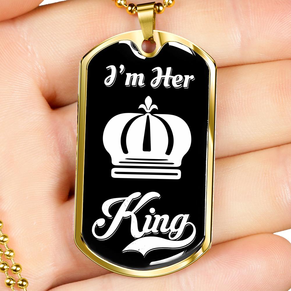 LUXURY DOG TAG BUNDLE; I Am His Queen and I Am Her King