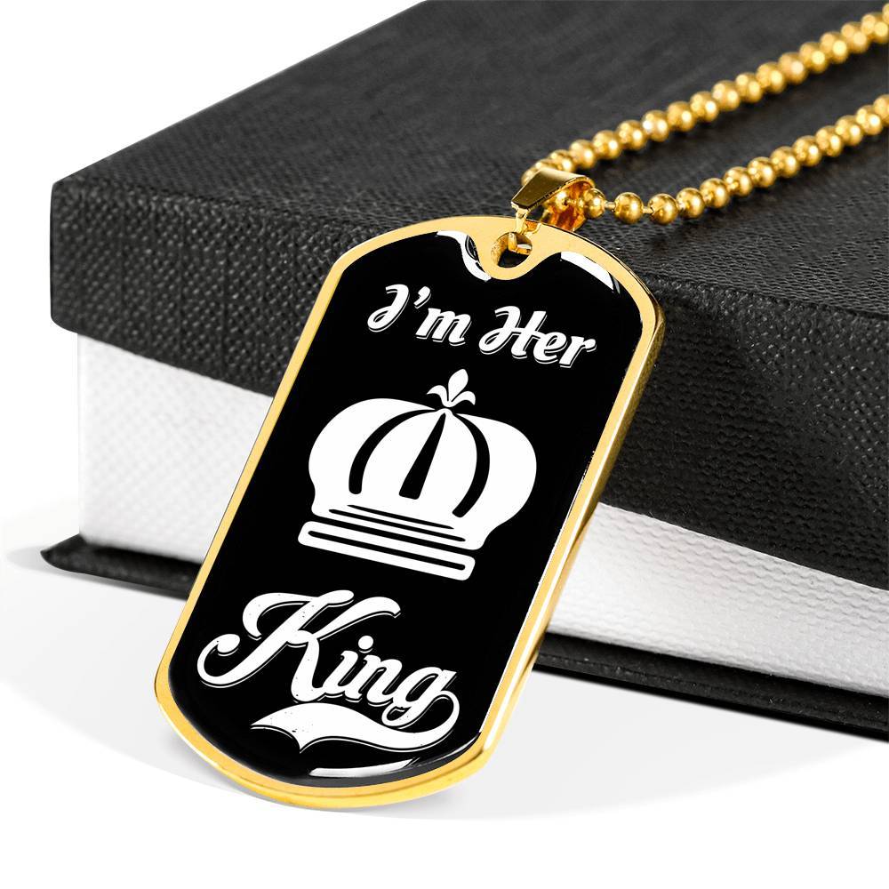 LUXURY DOG TAG BUNDLE; I Am His Queen and I Am Her King